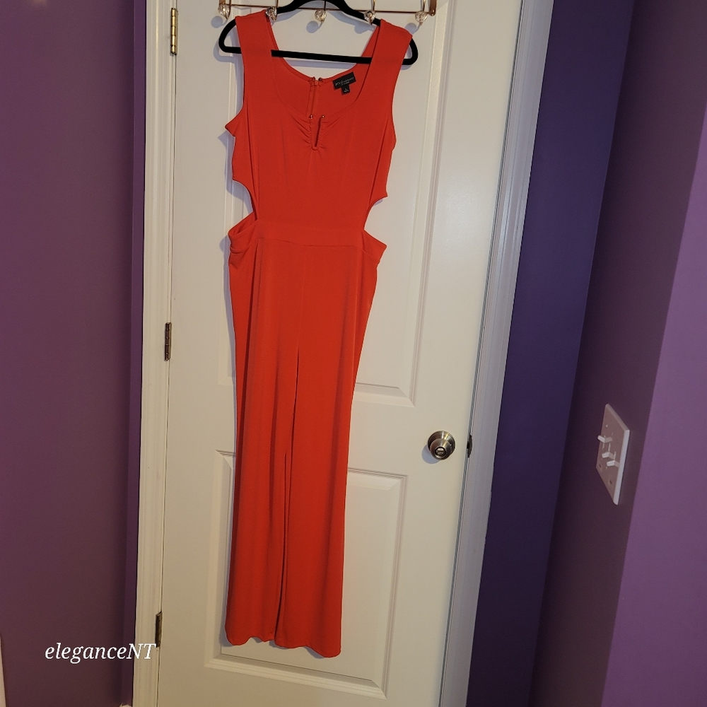 Bold Elements Orange Sleeveless Jumpsuit Sz: Large - Picture 3 of 12